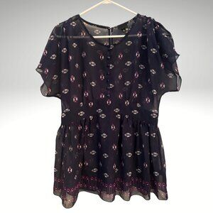 ANNA SUI FOR TARGET | Gossip Girl Collection | Sheer Plum Top | Vintage Y2K